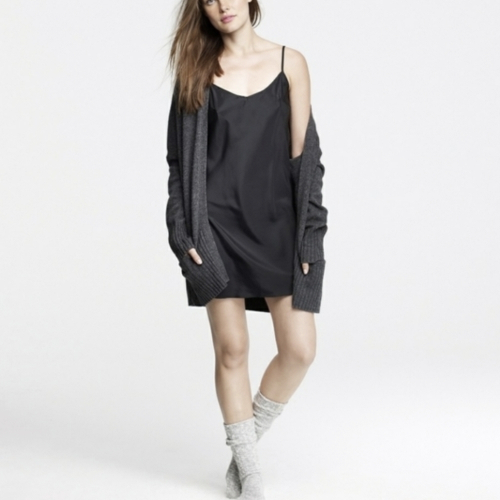 J. Crew Black Silk Like Racer Back Slip Dress Plus Size 14